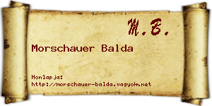 Morschauer Balda névjegykártya